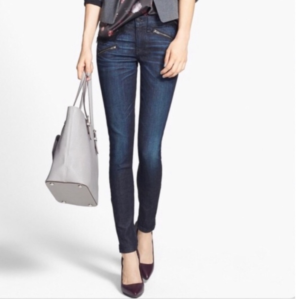 Rag & Bone Kensington Zipper Detail Skinny Jeans